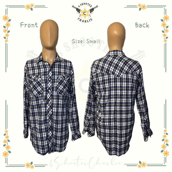 Walls Shirt Men Small Blue Check Pearl Snap Button Up Western Rodeo Cowboy - Picture 1 of 6